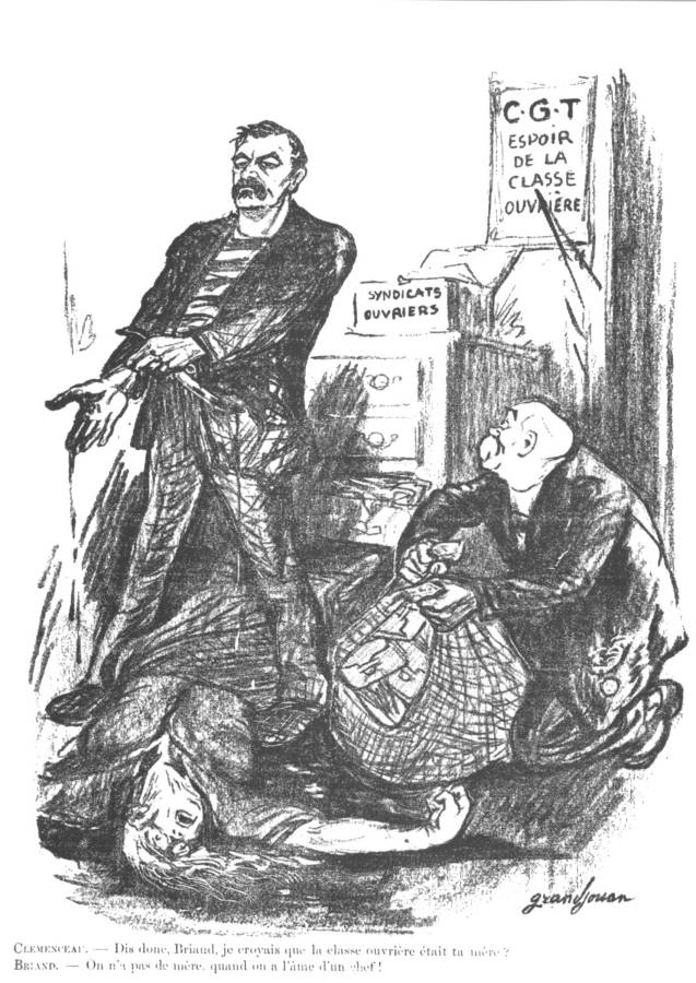 1907 25 mai Les Temps Nouveaux dessin de Grandjoua Clemenceau Briand dis donc briand.jpg